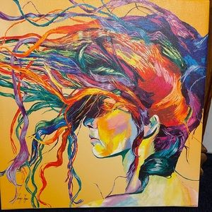 Multicolor painting on canvas